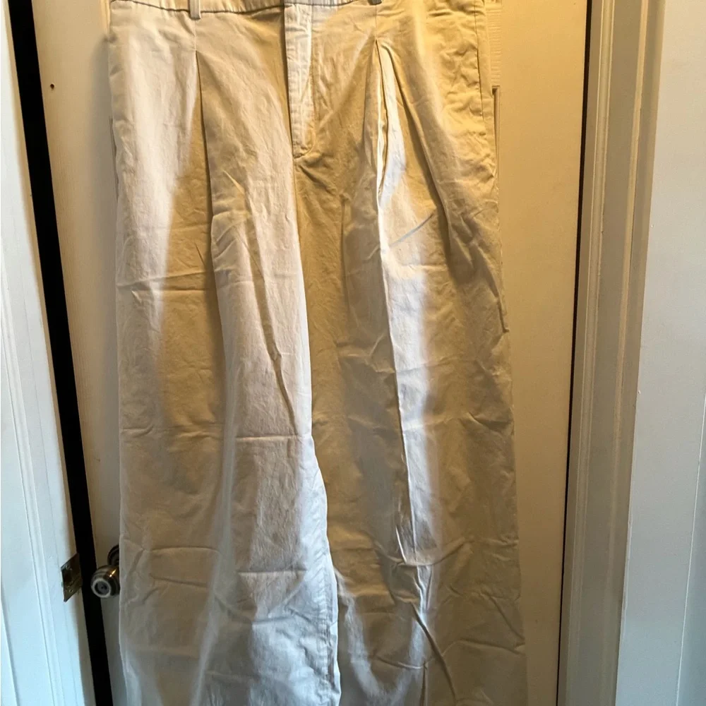 Banana Republic Women's Cream Straight Wide Leg Pants - Picture 1 of 9